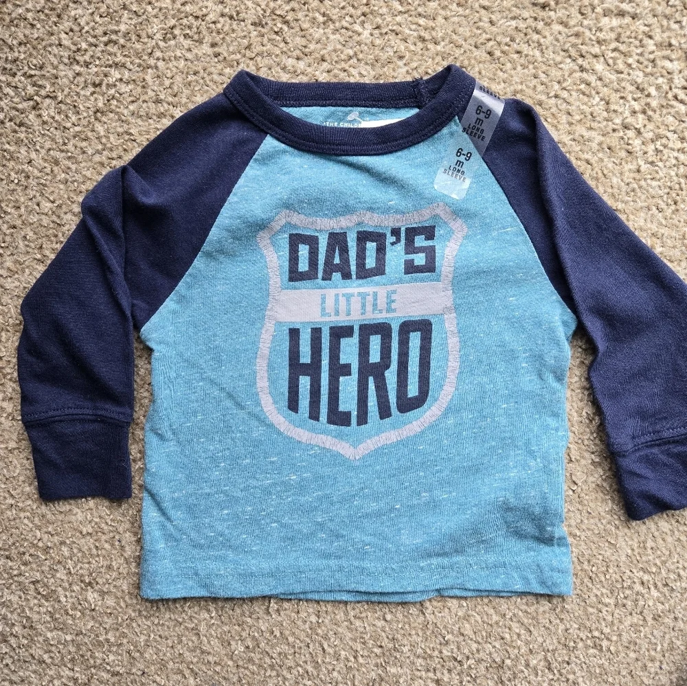 The Children's Place Teal and Navy Long Sleeve Shirt Set